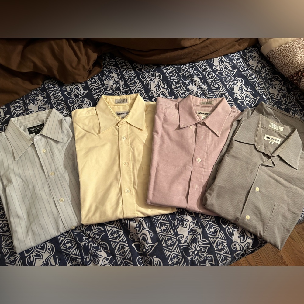 Lot of 4 Moores man’s long sleeve shirt, Sz 15
